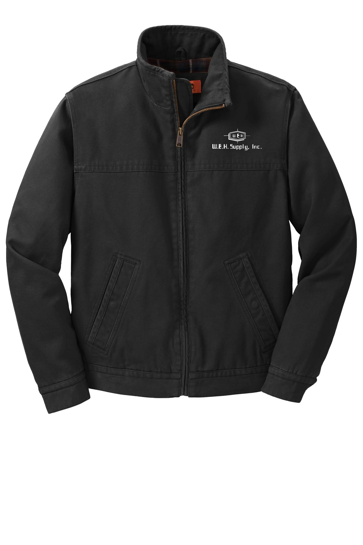 Color Image for CSJ40  - CornerStone® Washed Duck Cloth Flannel-Lined Work Jacket - Black - WEH Supply - White