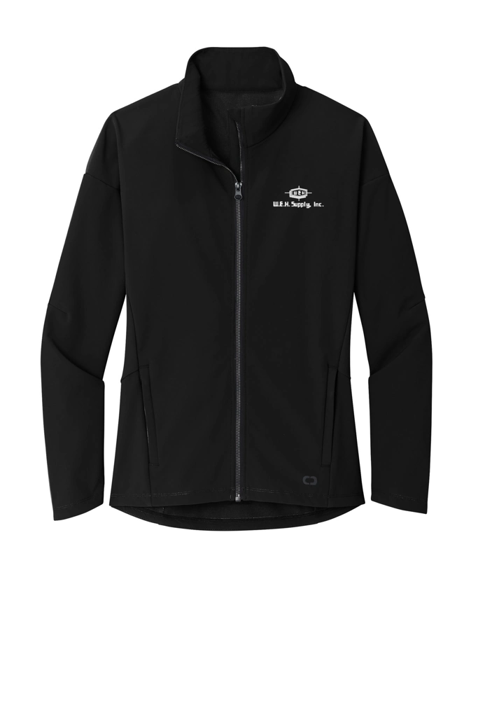Color Image for LOG755 - OGIO® Women's Commuter Full-Zip Soft Shell - Blacktop - WEH Supply - White