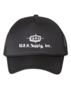 Color Image for VC700 - Valucap Foam Mesh-Back Trucker Cap - Black/ Black - WEH Supply - White