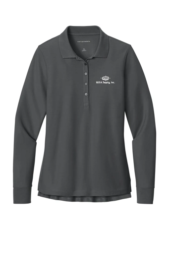 Variant Image for LK200LS - Port Authority® Women’s Wearever Signature Pique Long Sleeve Polo - W.E.H Supply - White - Website WEH Supply