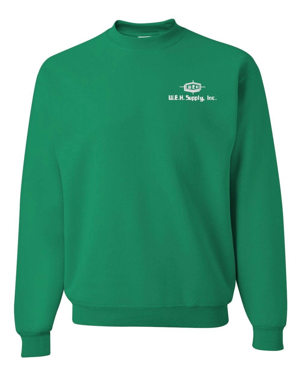 Color Image for 562MR - Unisex NuBlend Crewneck Sweatshirt - Kelly - WEH Supply - White
