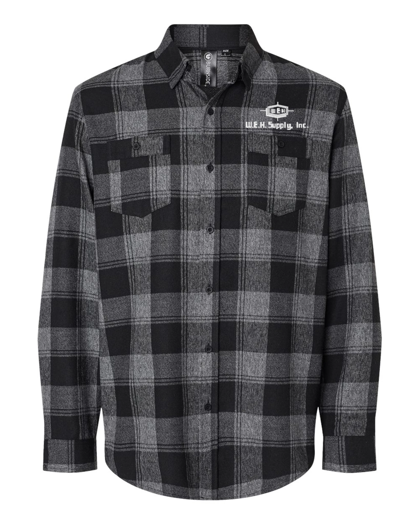 Variant Image for 8220 - Burnside Men's Perfect Flannel Work Shirt - W.E.H - White - E - Website WEH Supply