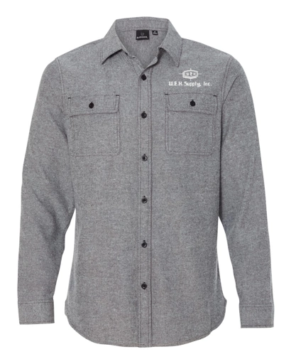 Variant Image for 8200 - Burnside Men's Solid Flannel Shirt - W.E.H - White - E - Website WEH Supply