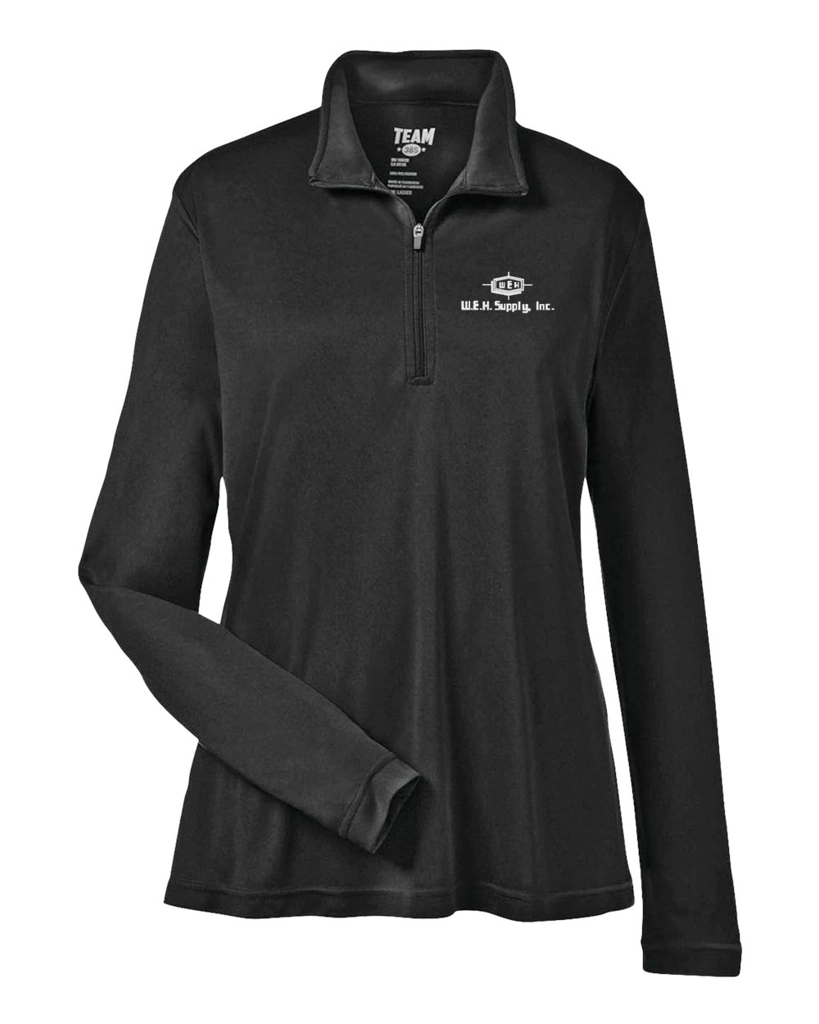 Color Image for TT31W - Team 365 Women's Zone Performance Quarter-Zip Pullover - Black - WEH Supply - White