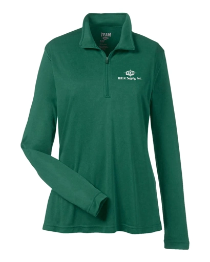 Color Image for TT31W - Team 365 Women's Zone Performance Quarter-Zip Pullover - Sport Forest - WEH Supply - White