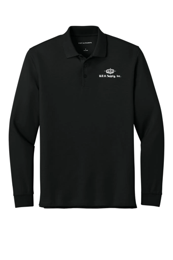 Variant Image for K200LS - Port Authority® Wearever Signature Pique Long Sleeve Polo - W.E.H - White - E - Website WEH Supply