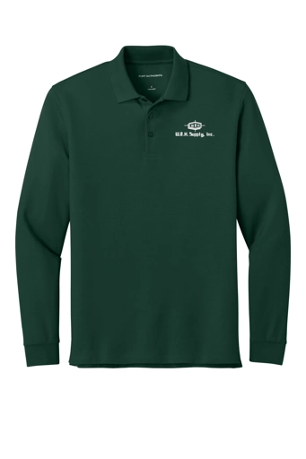 Variant Image for K200LS - Port Authority® Wearever Signature Pique Long Sleeve Polo - W.E.H - White - E - Website WEH Supply