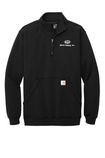 Color Image for CT105294 - Carhartt® Midweight 1/4-Zip Mock Neck Sweatshirt - Black - WEH Supply - White