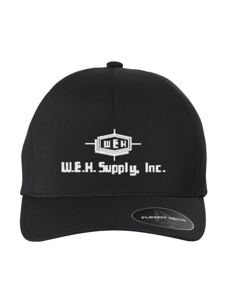 Color Image for 180 - Flexfit Delta® Seamless Cap - Black - WEH Supply - White