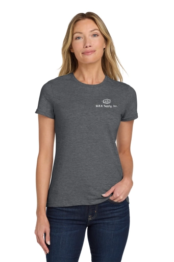 Variant Image for 64000L - Gildan Softstyle® Women's T-Shirt - W.E.H - White - D - Website WEH Supply