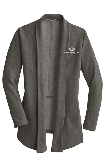 Variant Image for L807 - Port Authority® Ladies Interlock Cardigan. - W.E.H - White - E - Website WEH Supply