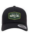 Color Image for 6606 - YP Classics Retro Trucker Cap - Black - W.E.H. Hat Patch