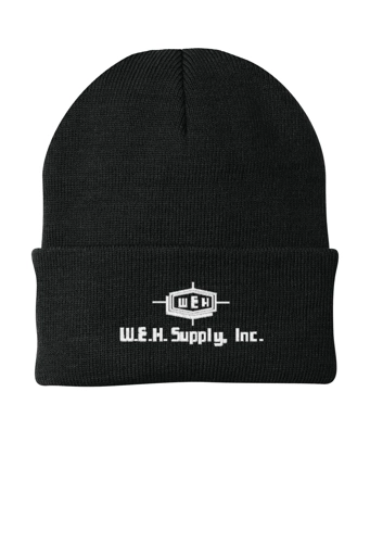 Variant Image for CP90 - Port & Co™ Knit Cap - W.E.H - White - E - Website WEH Supply