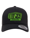 Color Image for 6606 - YP Classics Retro Trucker Cap - Black - WEH Logistics - Lime Green FLP - E