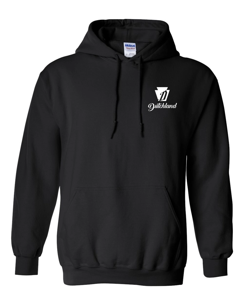 Color Image for 18500 - Gildan Heavy Blend™ Hooded Sweatshirt - Black - WEH - Dutchland -White