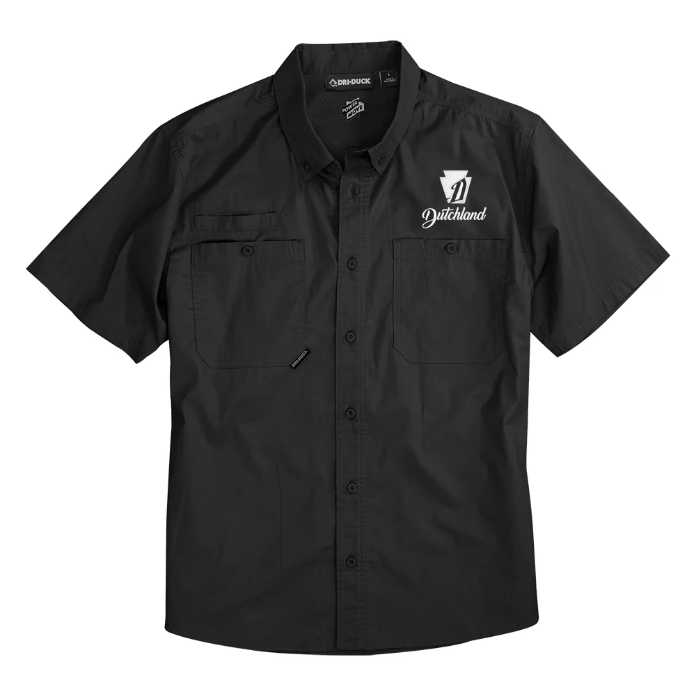 Color Image for 4451 - DRI DUCK Men's Craftsman Woven Short Sleeve Shirt - Black - WEH Dutchland - White E