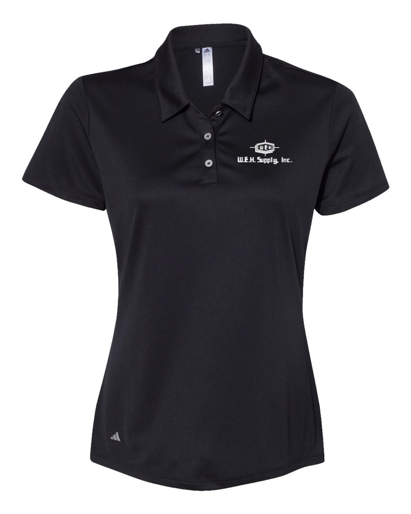 Color Image for A231 - Adidas Women's Performance Polo - Black - WEH Supply - White