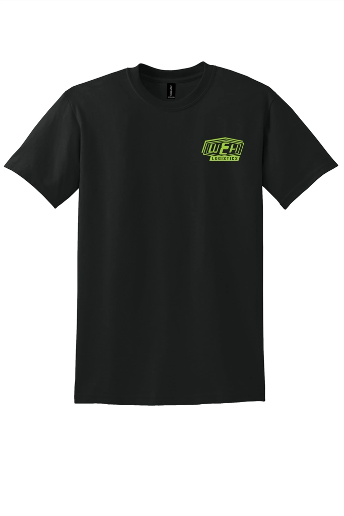 Color Image for 8000 - Gildan® DryBlend® 50 Cotton/50 Poly T-Shirt - Black - WEH Logistics - White D