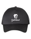 Color Image for VC700 - Valucap Foam Mesh-Back Trucker Cap - Black/ Black - WEH Dutchland - White FLP - E