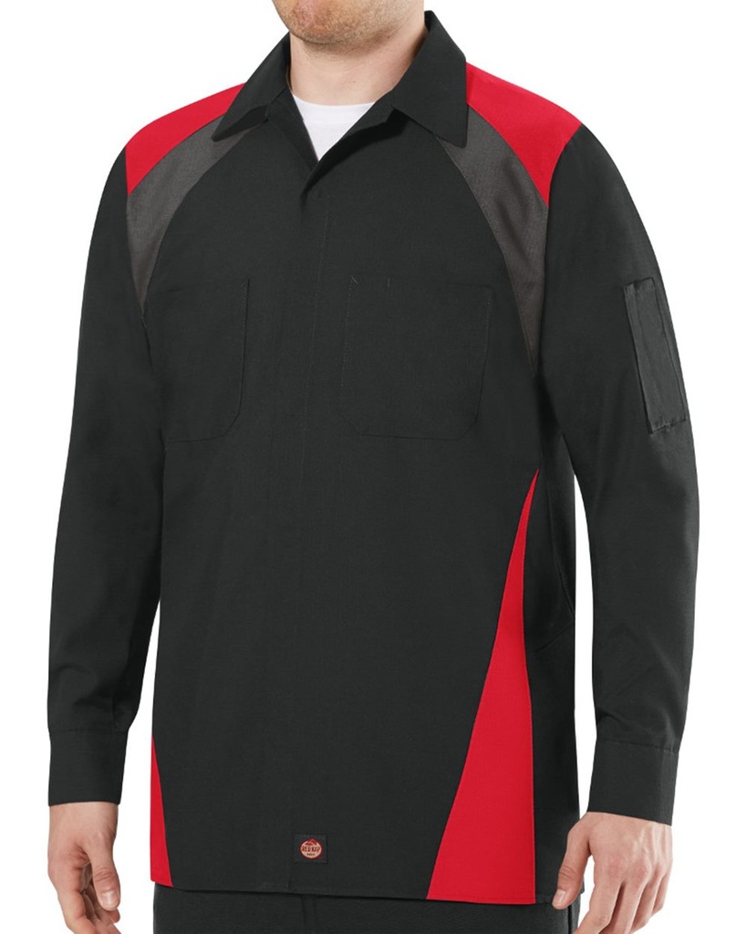 SY18 - Red Kap Men's Long Sleeve Tri-Color Shop Shirt 