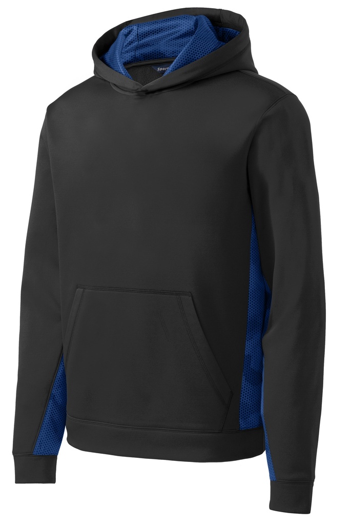 YST239 - Sport-Tek® Youth Sport-Wick® CamoHex Fleece Colorblock Hooded Pullover