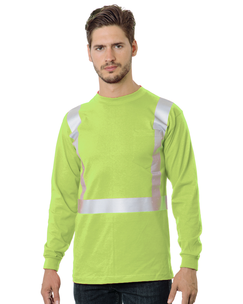 3782 - Bayside Unisex USA-Made 50/50 Hi-Visibility Long Sleeve Pocket T-Shirt
